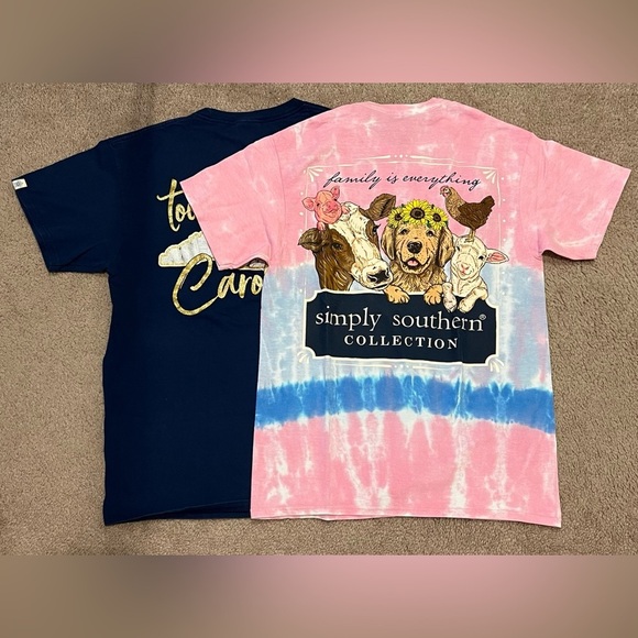 Simply Southern Tops - Simply Southern Collection Tie-Dye “Family is everything” and Blue tee Medium